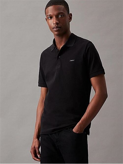 STRETCH PIQUE SLIM BUTTON POLO CALVIN KLEIN | K10K111196/BEH